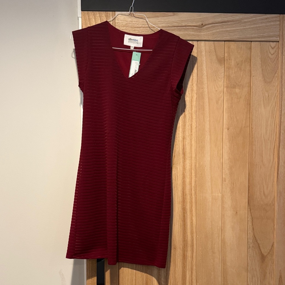 Alice blue stitch fix Deep Red Mini Dress. Mini petite. NWT